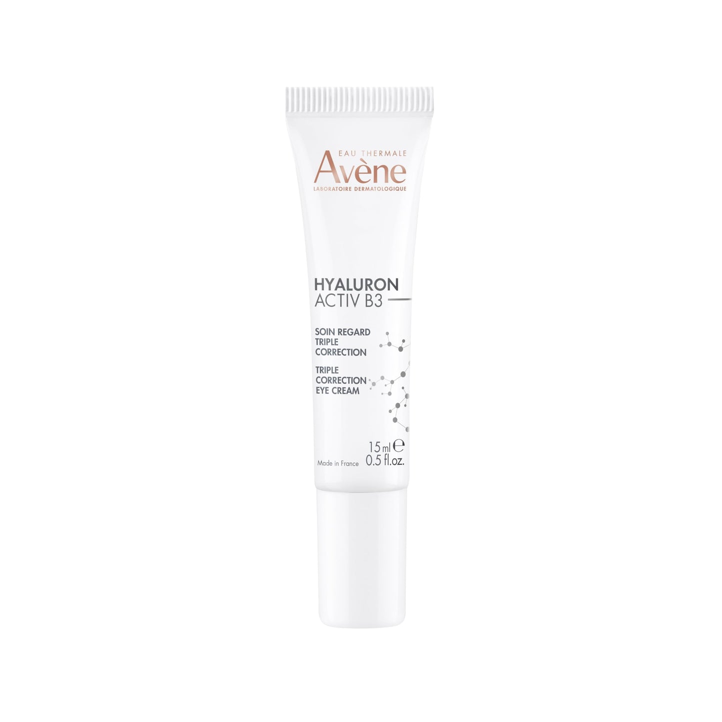 AVENE Hyaluron Activ B3, Contorno de Ojos, Triple Corrección, Descongestiona y Mejora Luminosidad, 15ml