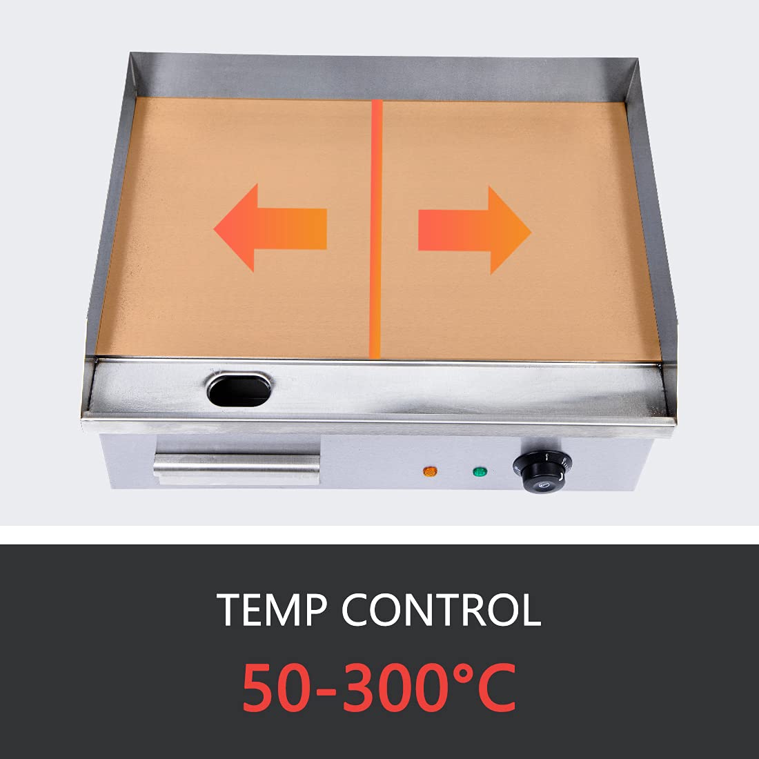 Plancha Eléctrica TBVECHI Negra con Control Termostático para Barbacoa y Teppanyaki