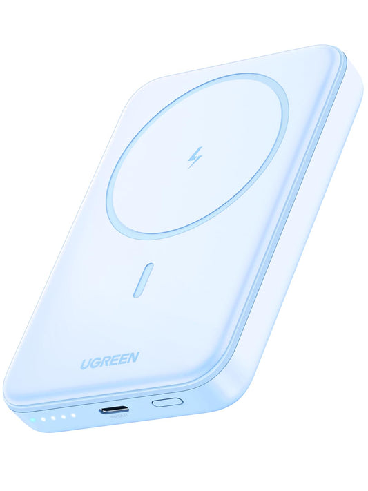 Power Bank UGREEN Azul Carga Rápida Inalámbrico PD 20W USB C Magnético