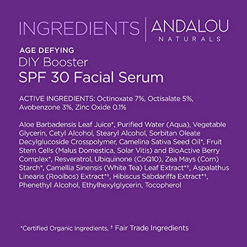 Serum Facial Andalou Naturals SPF 30 para un Cuidado Profesional de la Piel