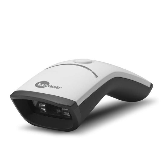BAOSHARE Bluetooth Escáner de código de Barras 2D 1D inalámbrico, QR PDF417 Data Matrix UPC Escáner de código de Barras Recargable para computadoras portátiles/PC/Android/iOS Pearl White
