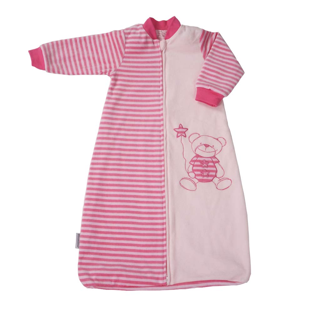 Saco de dormir de manga larga para niños pequeños (2-5 t), terciopelo de algodón cálido, Tog 2.0, saco de dormir para bebé con brazos, manta para dormir, grande y larga, 4 estaciones, suave