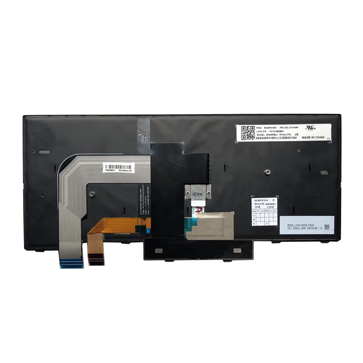 Teclado Retroiluminado Lenovo Negro para Computadora Portátil Thinkpad T470 T480 A475 A485