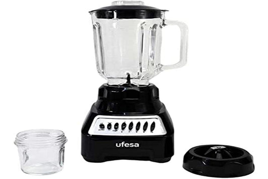Licuadora Vaso de Vidrio 1.5 Litros Ufesa con Accesorios, negra, modelo BS7020-MG5294