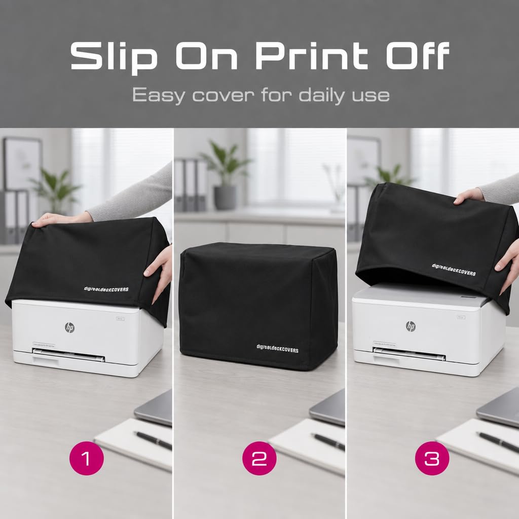 Cubierta para Impresora HP Officejet Pro 8600 Plus DigitalDeckCovers Negro Resistente al Agua y Antiestática