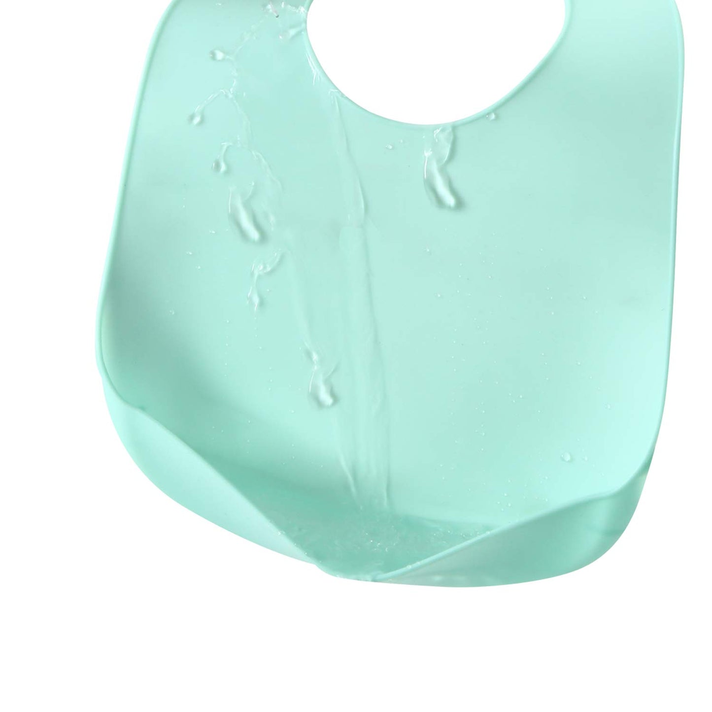 PandaEar - Paquete de 3 baberos de silicona impermeables para bebé, baberos de alimentación súper delgados y ligeros con bolsillo para colector de alimentos para niños pequeños (azul/púrpura/gris)