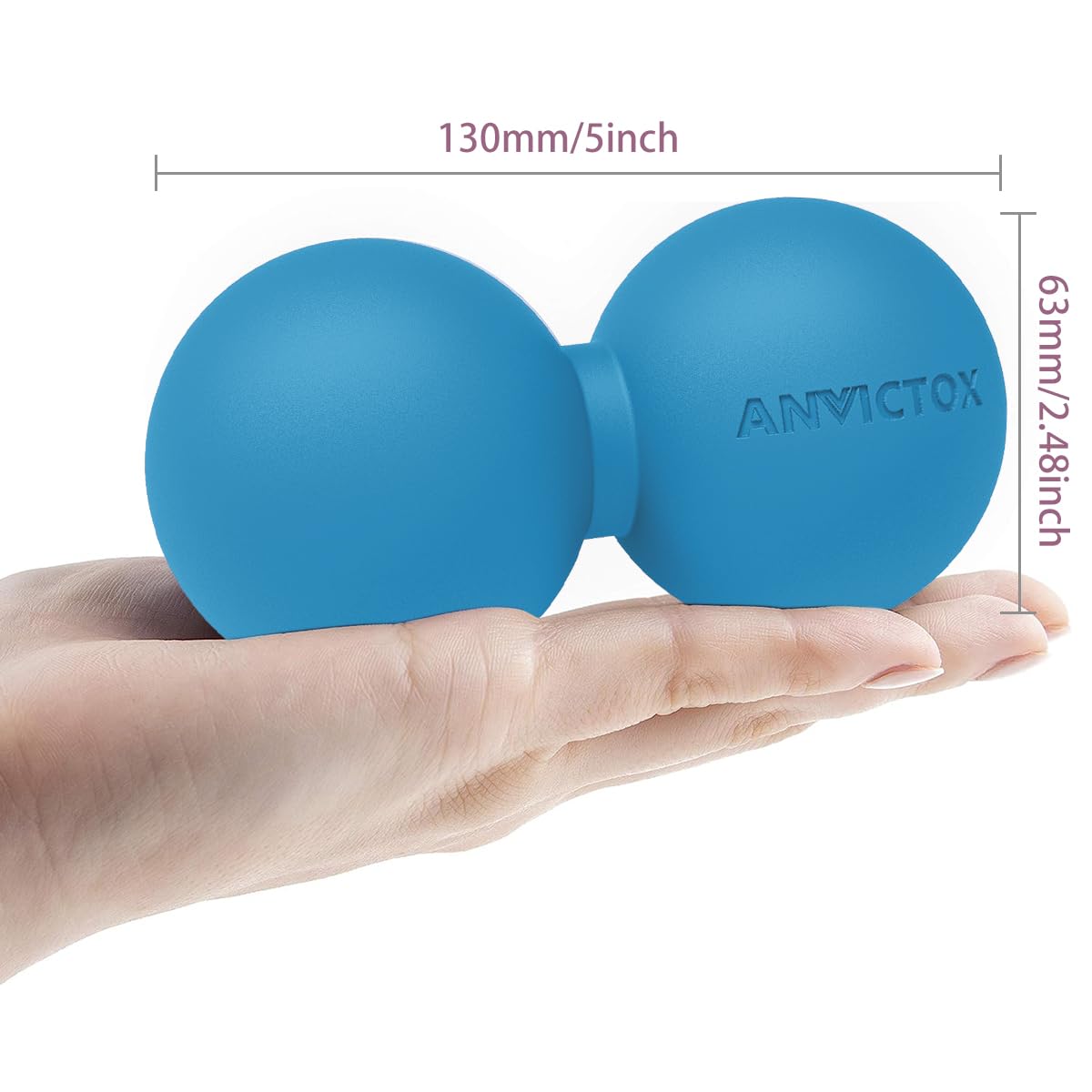 ANVICTOX Pelota De Masaje Maní, Bola Doble Lacrosse Para Cuello Y Espalda, Pelota Masajeador De Liberación Miofascial De Densidad Media Para Masaje De Tejido Profundo Nudos Musculares Terapi