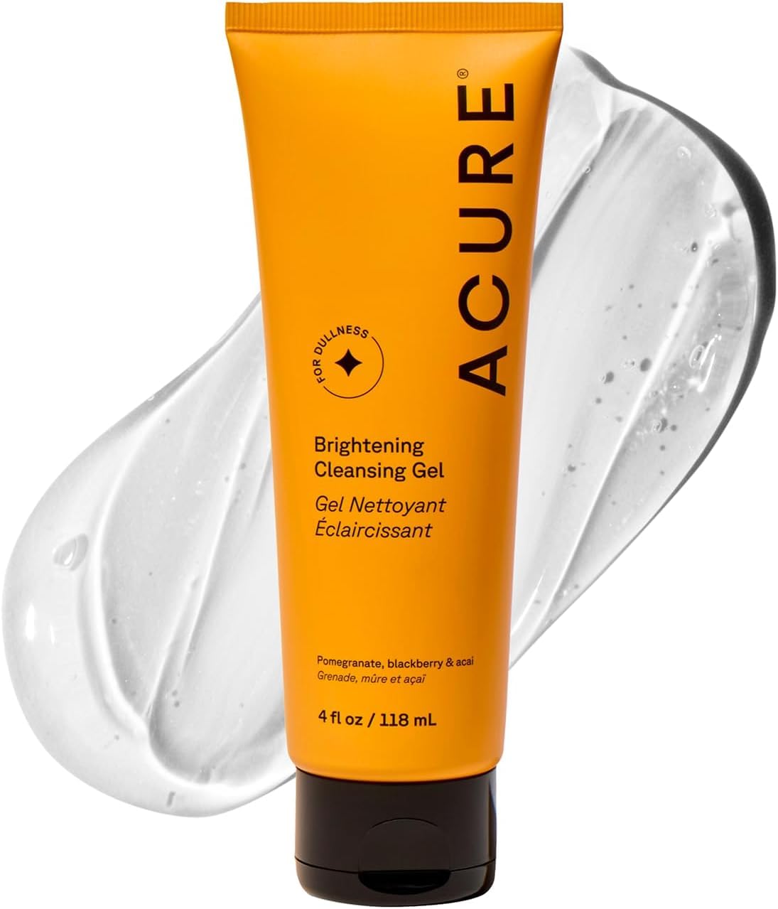 Acure | Limpiador facial iluminador con nutrientes y antioxidantes | Elimina suciedad, grasa y maquillaje, 118 ml