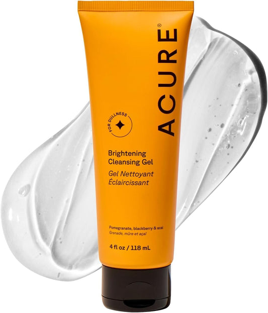 Acure | Limpiador facial iluminador con nutrientes y antioxidantes | Elimina suciedad, grasa y maquillaje, 118 ml