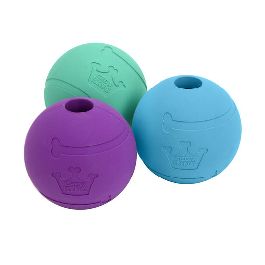 Chew King Fetch Balls Extremely Durable Natural Rubber Toy 3", 3-pack