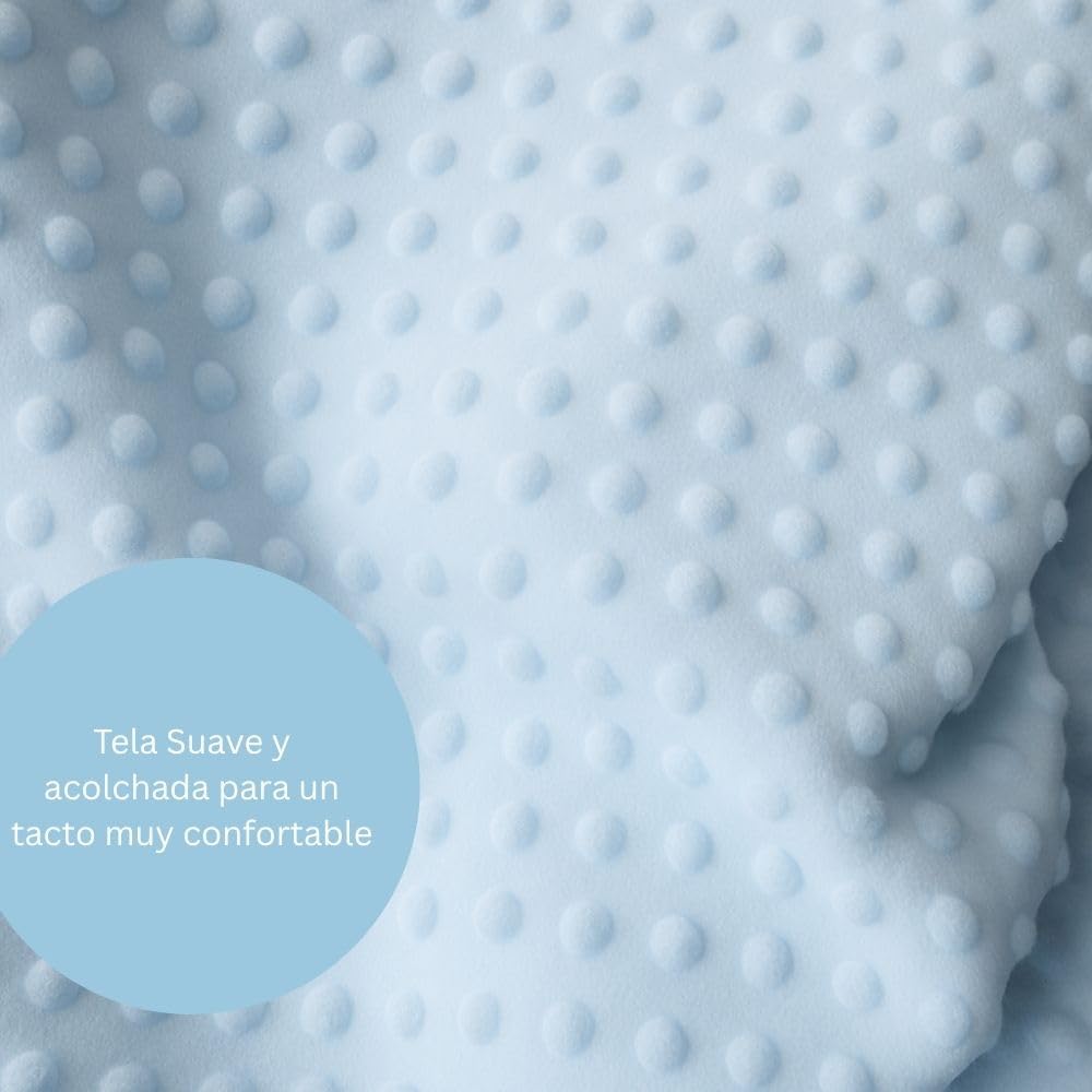 KidLuna Funda para Cambiador, Cálida y Suave al tacto, 100% Algodón Acolchado, 2 Piezas, Transpirable, Lavable a Máquina. (Azul/Hueso)