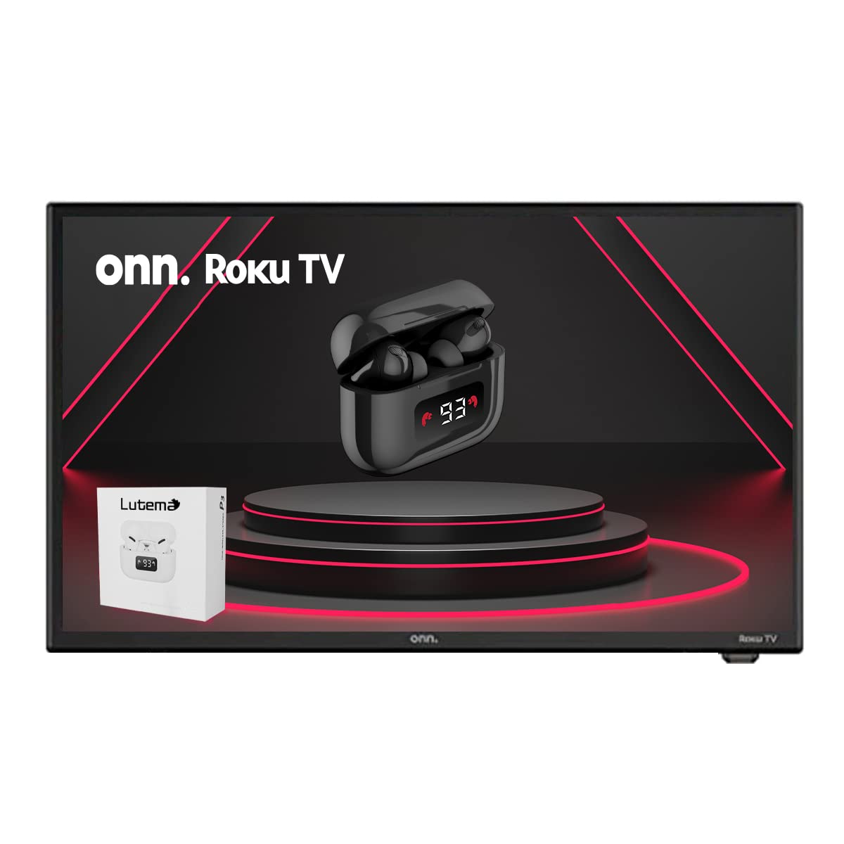 Televisión LED ONN 24 Pulgadas HD 720P Serie 1 Smart Roku Negro Reacondicionado