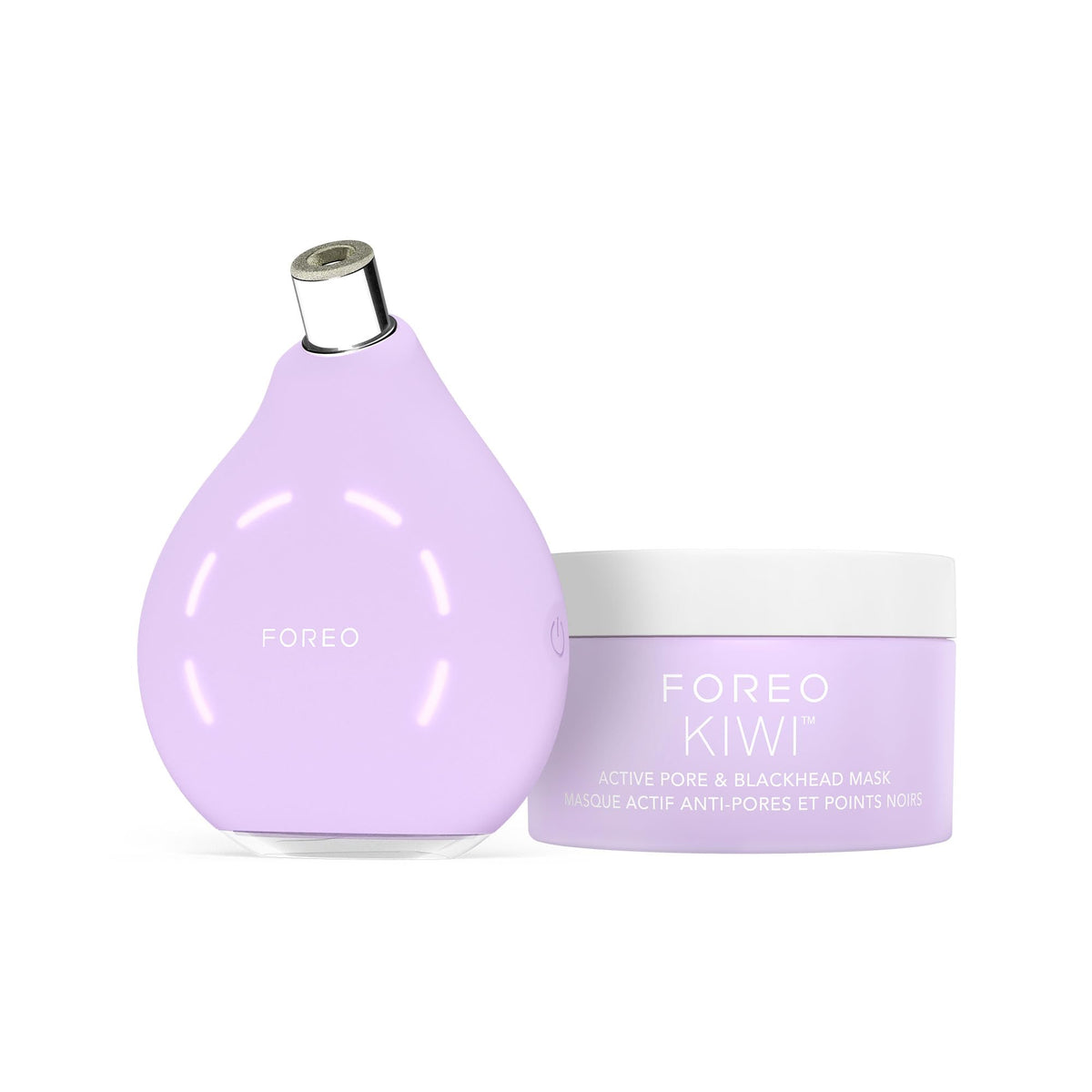 FOREO KIWI DERMA Bundle – Microdermoabrasión con punta diamante – Limpiador facial eléctrico + LUNA Micro-Foam Cleanser 2.0 con ácido salicílico – Succionador puntos negros – Limpieza poros piel grasa