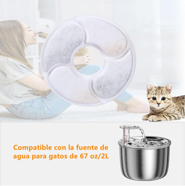 Filtros Fuente Mascotas 5 Piezas Repuesto para Gatos y Perros