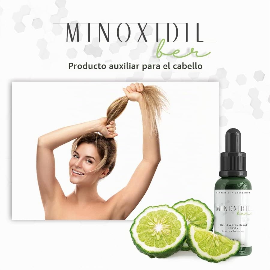 Tratamiento para Cabello y Barba Minoxidil 5% Minoxidilber Bergamota
