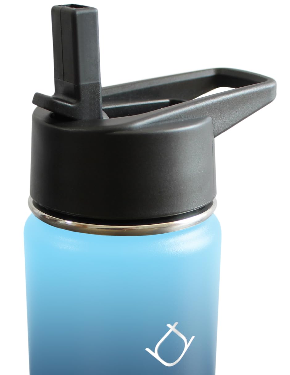 Hidranur Termo de Acero Inoxidable Doble Aislamiento Térmico, Termo Para Café 18 oz (532.32 ml), 3 Tapas Herméticas, 2 Popotes, 24 Hrs de Agua Caliente y Fría (Verde, 18 Oz (532.32 ml))