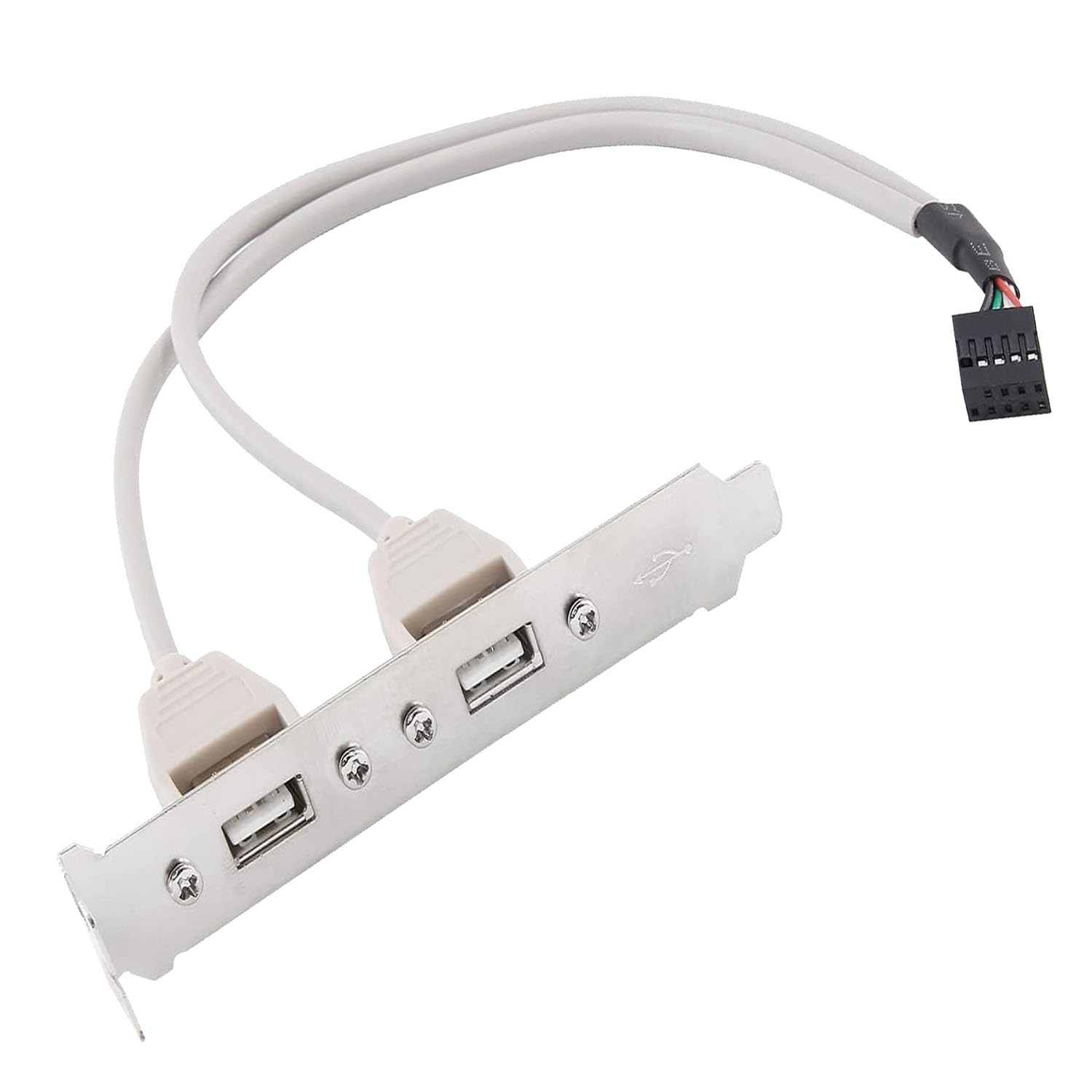 Placa Base Sopepoyie 2 Puertos USB 2.0 Expansión Panel trasero Conector Cable Adaptador