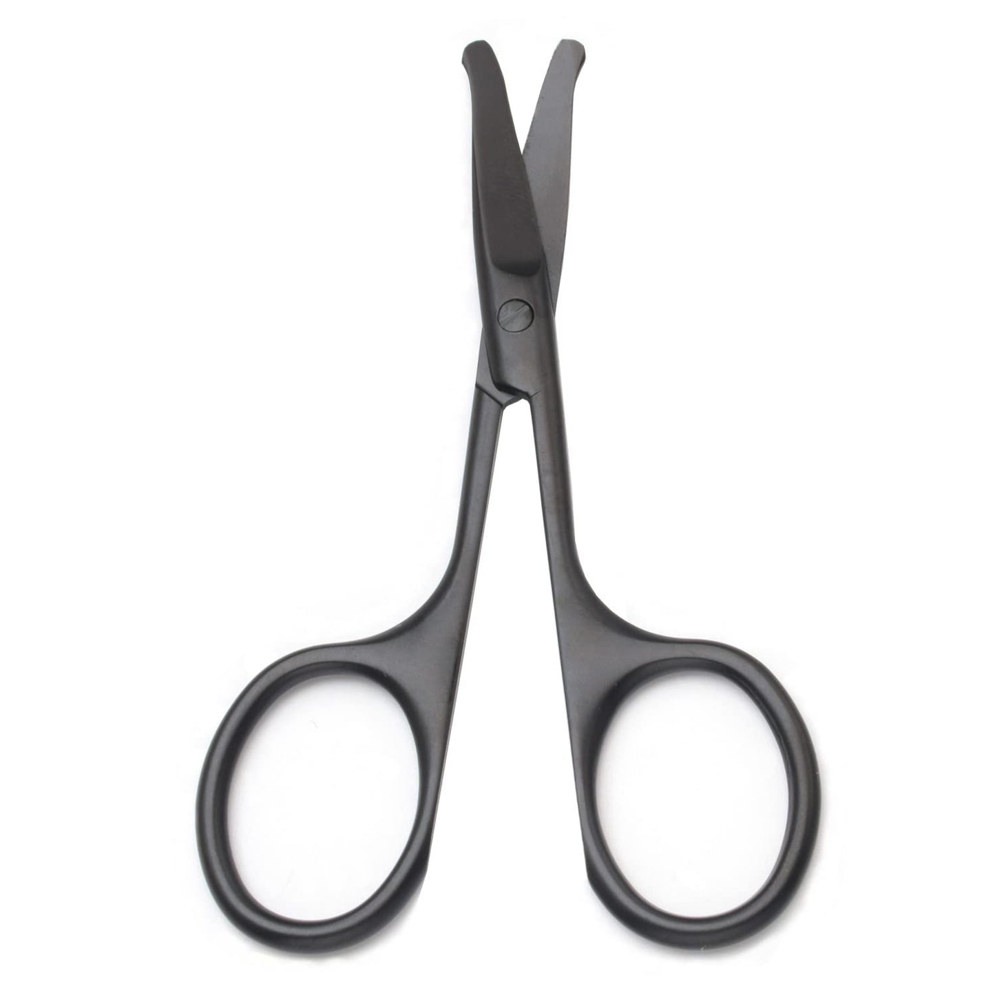 Motanar Tijeras recortadoras de pelo de nariz, tijeras de punta redonda de 3.4 pies para recortar orejas, cejas, barba, bigote, herramienta multiusos redonda de cuidado del cabello para hombres, mujeres y bebés (negro y curvado B)