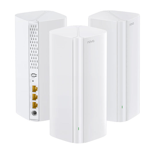 Tenda WiFi 6 Mesh Sistema AX3000 Nova Mesh WiFi Router EX12, hasta 2402Mbps, Doble Banda Gigabit para, 160+ Dispositivos, Cobertura de hasta 650 ㎡, 3 Pack Nueva Versión