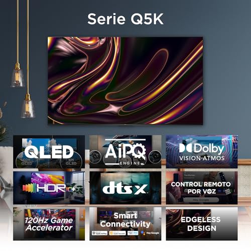 TCL Smart TV 2025 Pantalla 85" 85Q5K Google TV QLED 4K Google Assistant | Hands Free Voice Control | Alexa | VisionHDR10+| AiPQ™ | Micro Dimming | NITS350 | Panel 60 Hz