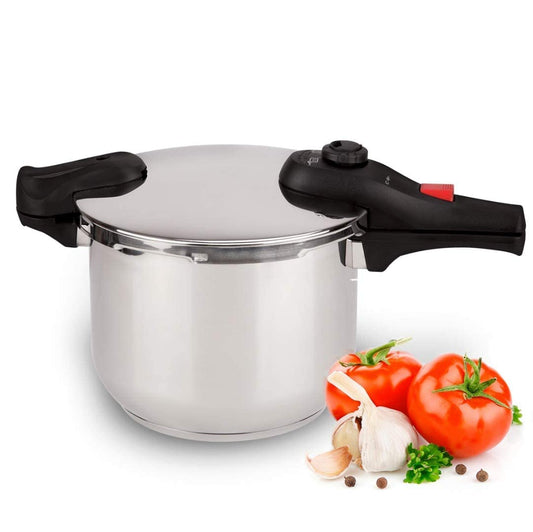 BOGNER- Olla de presión de acero inoxidable, capacidad de 8 litros. Cuenta con 4 sistemas de seguridad