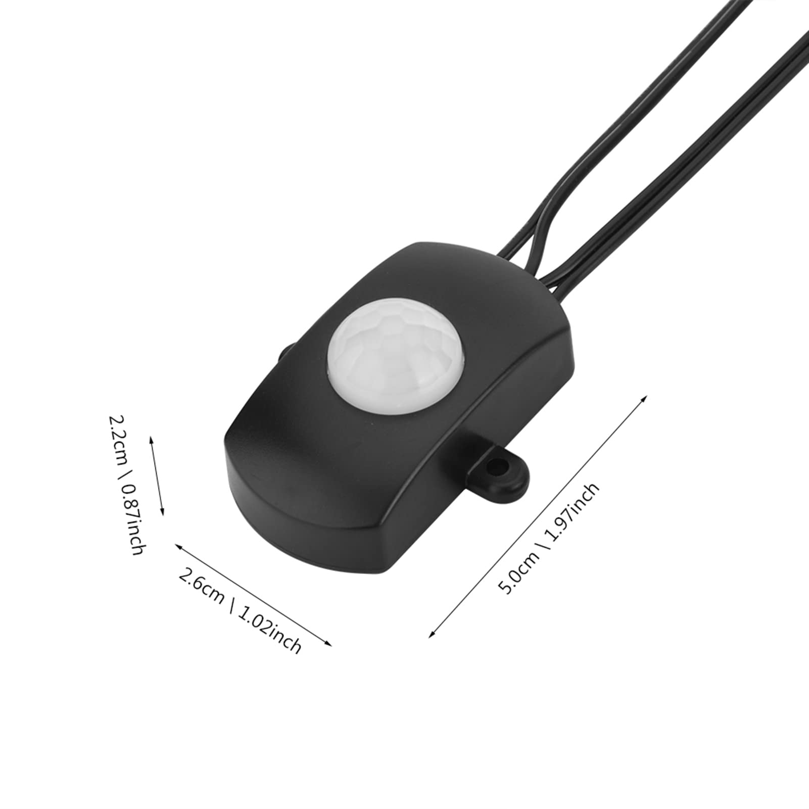 Sensor de Movimiento Mini PIR 5A DC 6-24V Negro con Interruptor Automático para Tira de LED