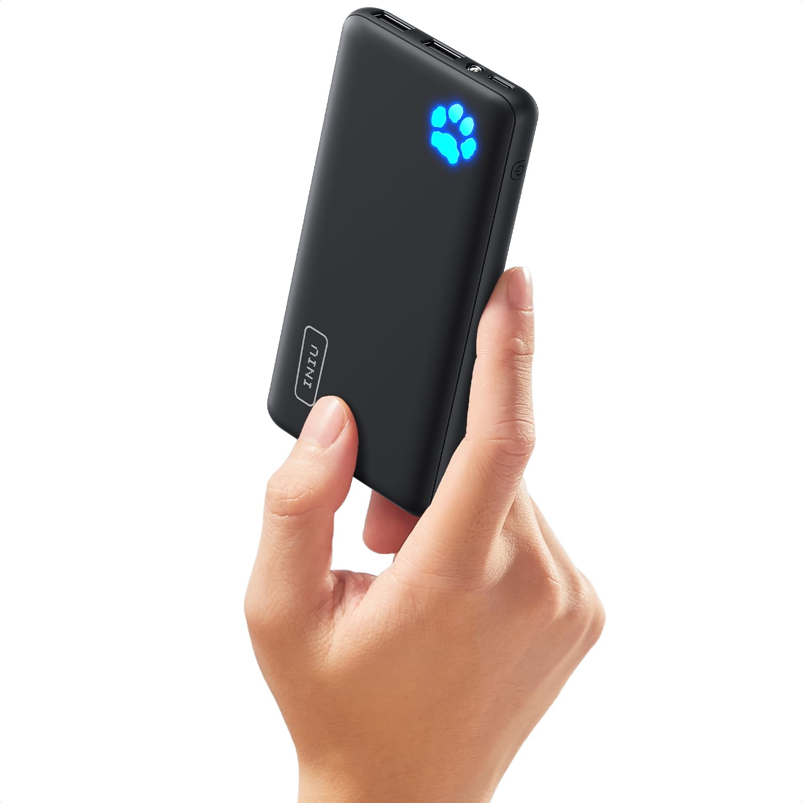 INIU Power Bank, USB C más Delgado 10000mAh Bateria Portatil, Triple 3A de Alta Velocidad Pila Portatil de Linterna Compatible con iPhone 16 15 14 13 12 11 Pro Samsung S21 S20 Xiaomi Google LG iPad