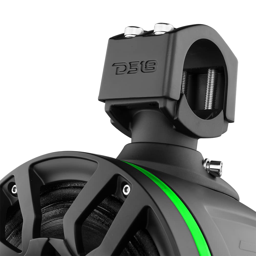 DS18 Hydro NXL-X8PRO/BK Altavoces compactos de torre de Wakeboard de 8 pulgadas con altavoz híbrido de rango medio y driver de compresión, luces LED RGB integradas, 500 vatios, cubierta de altavoz