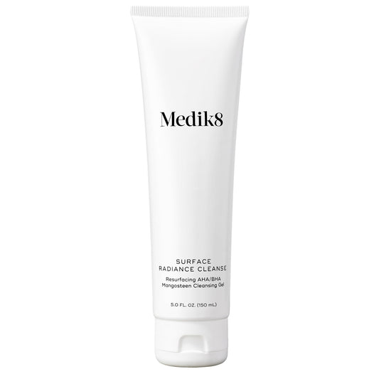 Medik8 Surface Radiance Cleanse - AHA and BHA Daily Cleanser with Glycerin Inclusion - Exfoliating, Gentle Foaming Gel for a Bright, Healthy Complexion - Hydrating, Anti-Aging Skin Repair - 5.0 oz
