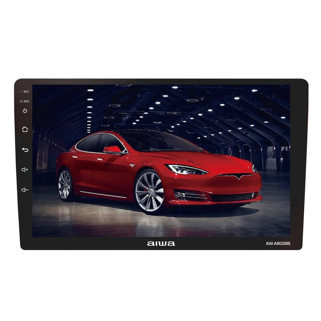 Aiwa Autoestéreo AW-A802BS Android 11 Pantalla QLED 9″ HD Bluetooth 4.2 WiFi GPS USB AUX RCA 4×50W 2GB RAM 32GB CarPlay Android Auto Cámara Reversa Negro