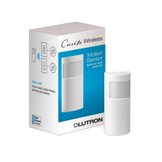 Lutron Caseta Smart Lighting Sensor de movimiento de encendido y apagado automático, para reguladores, interruptores y controles de ventilador, no requiere cables, PD-OSENS-WH, blanco
