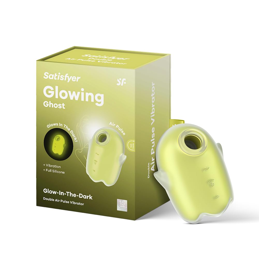 Estimulador Satisfyer Amarillo con Tecnología Air Pulse, Brilla en la Oscuridad, Resistente al Agua, Recargable en Silicona