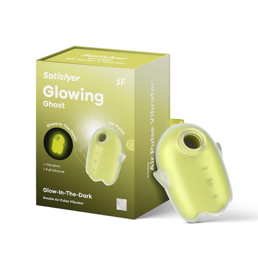 Estimulador Satisfyer Amarillo con Tecnología Air Pulse, Brilla en la Oscuridad, Resistente al Agua, Recargable en Silicona
