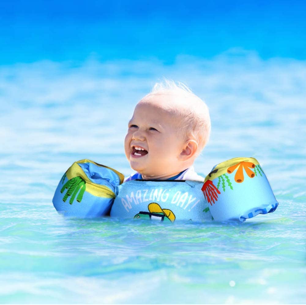 Chaleco Salvavidas para NiñOs NiñA,Chaleco Salvavidas para NiñOs De 2 A 6 AñOs, Chaleco Salvavidas, Seguridad Y Doble Cierre para Piscina Parque AcuáTico Lago Y Playa (Dinosaurio de la cadera)