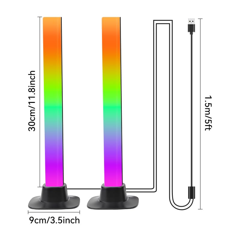 CANMEIJIA Luces Led Para TV Modo RGB, Luz Led Para Cuarto 2 Piezas, 4 Modos De Música + 10 De Escena, 16 Millones De Colores, Cronometrado, Utilizado En Sala De Juegos, Computadora De Escritorio