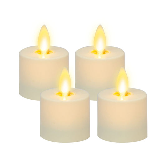 Luminara - Velas sin llama parpadeantes LED cálidas marfil - Decoración para mesa, chimenea - 4 piezas, plástico, color marfil
