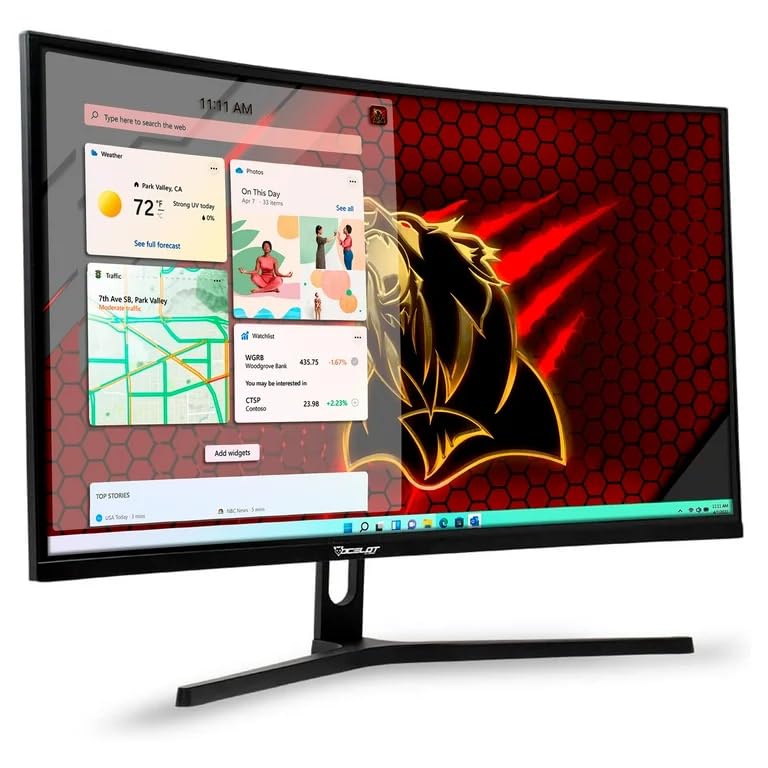 OCELOT GAMING Monitor Gamer OM-C27. Panel Curvo 27" Pulgadas, 240 HZ, 1ms de Tiempo de Respuesta. Resolución Full HD