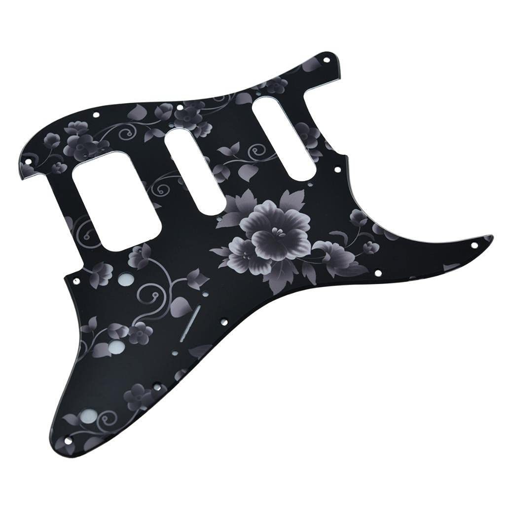 Dopro Golpeador de guitarra Strat HSS de 11 agujeros, 3 tripulaciones Humbucking para guitarra American FD Stratocaster patrón de flores