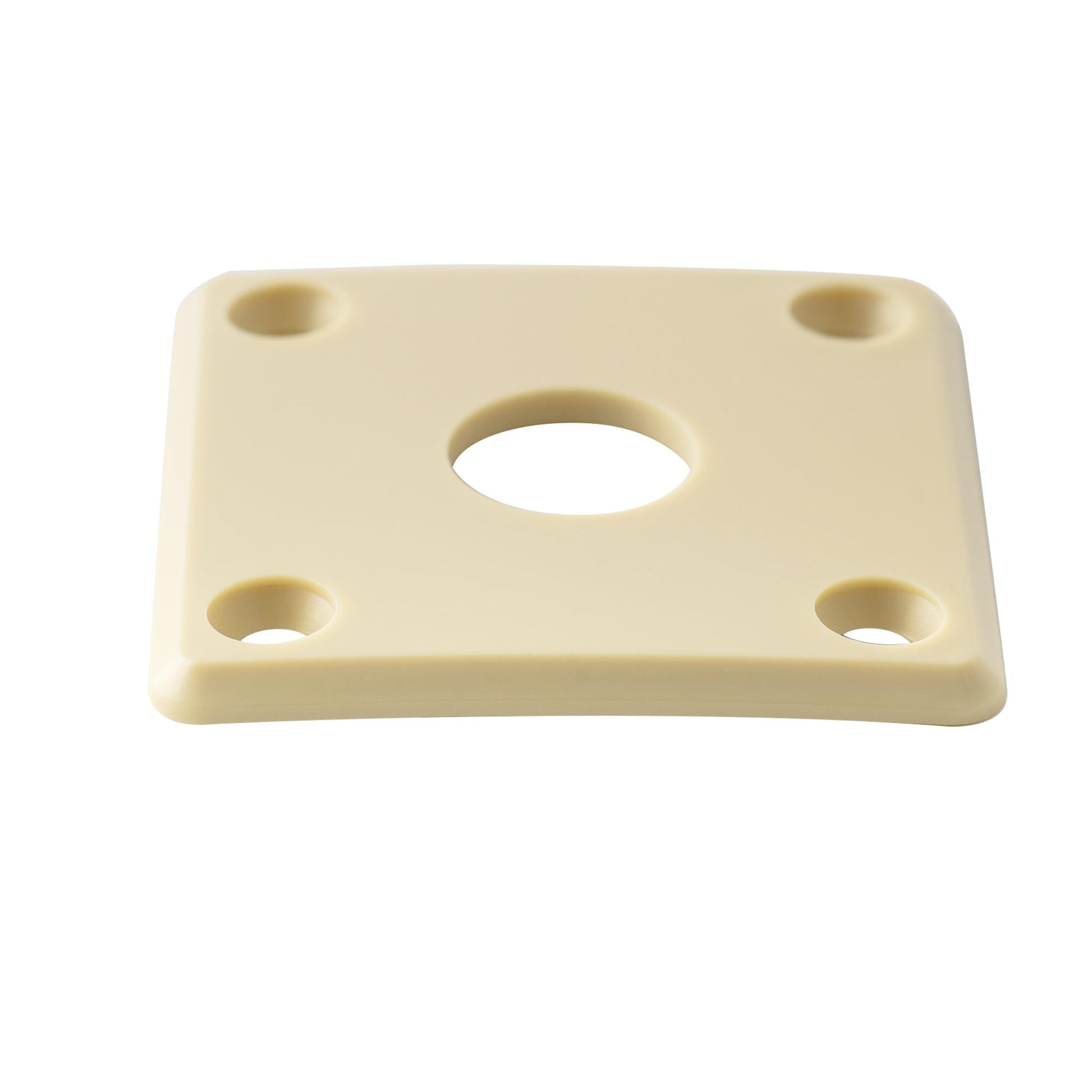 Musiclily Pro Curvada Placa de Jack Cuadrada de Plástico Jack Plate 10mm Agujero para Guitarra Eléctrica Epiphone LP SG Style, Crema (Set de 2)
