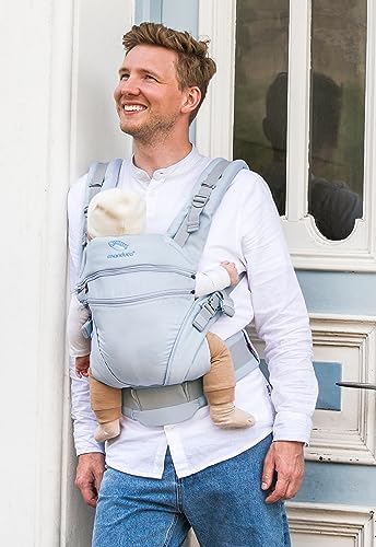 Manduca XT, portabebés con asiento ajustable, 3 posiciones de transporte (delantero, cadera y espalda), algodón orgánico, crece con tu bebé (3,5-20 kg), Monochrome Artic, XT Cotton