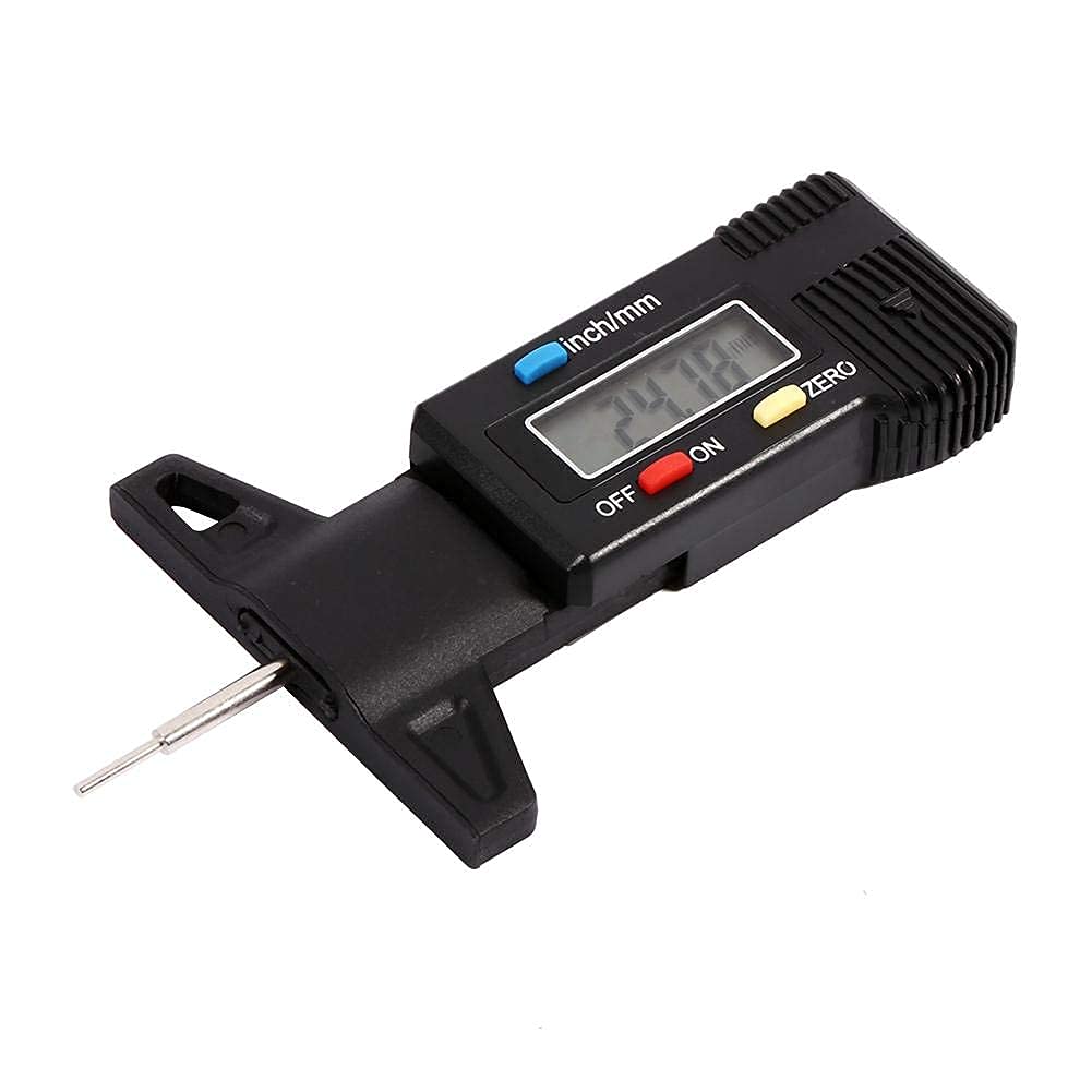 Medidor de Profundidad de Llanta Digital para Automóvil Pantalla LCD negro