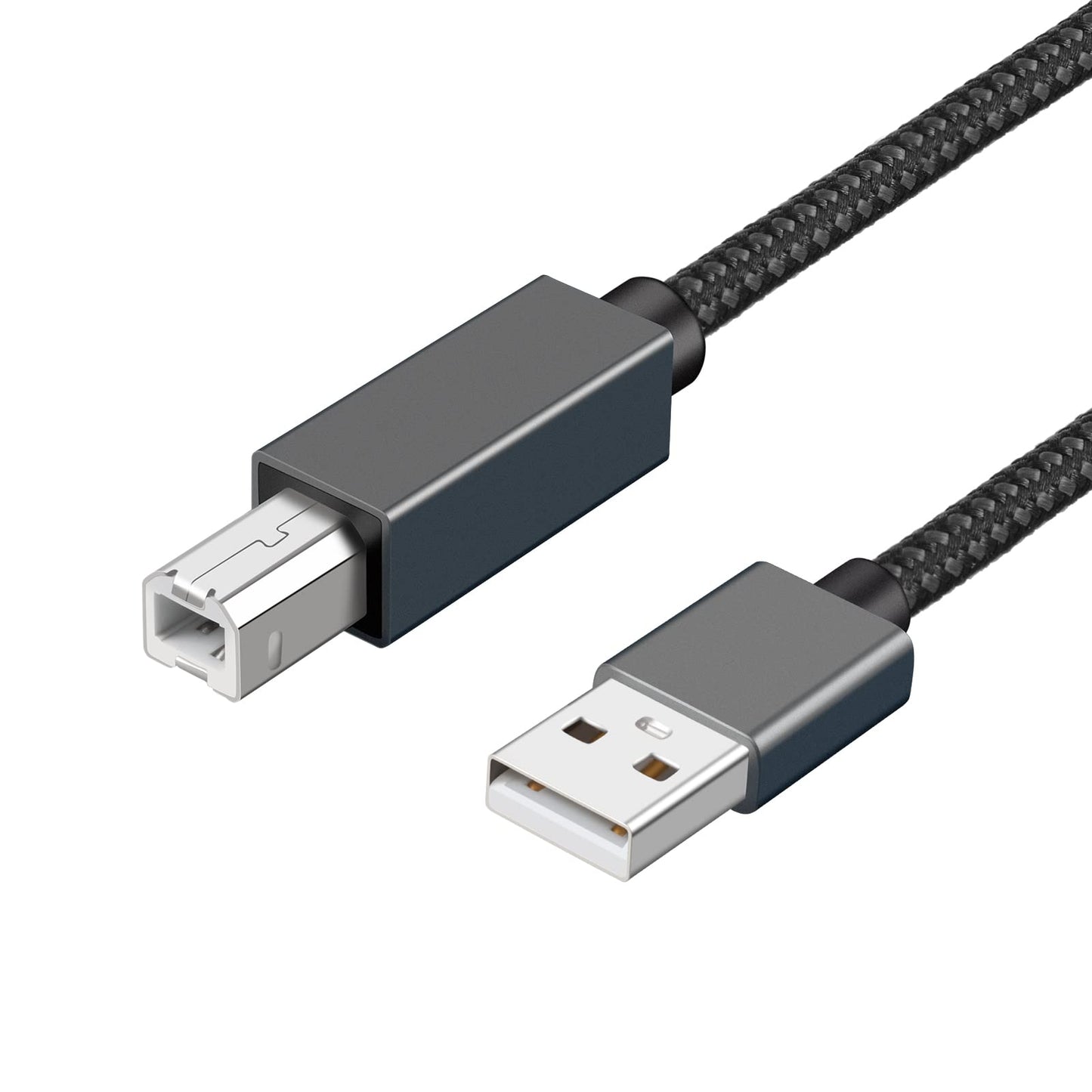 JESWO Cable Impresora, 2M Cable USB 2.0 Tipo A a Tipo B, Cable USB a B de Nylon para Connectar Impresora HP, Epson, Canon, Brother, Lexmark, Escáner, Disco Duro, Fotografía Digital