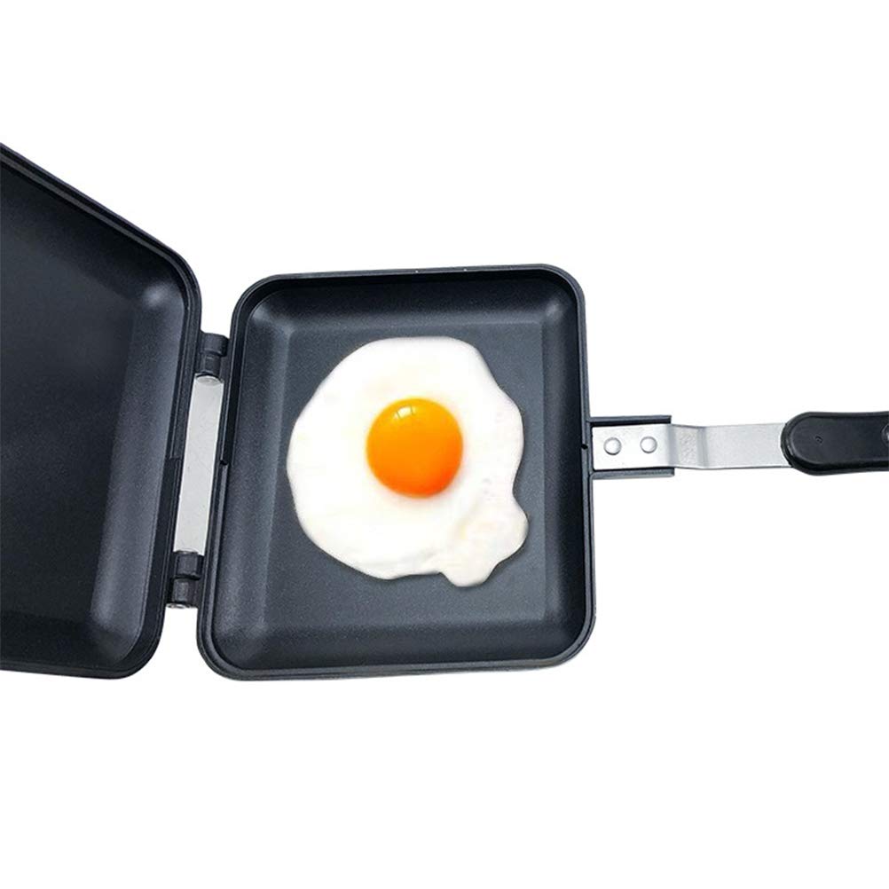 Henoot Sartén de doble cara, sándwich maker multifunción de aluminio de doble cara, sandwichera con asas, antiadherente, sartén para tostadas, cake tostadas