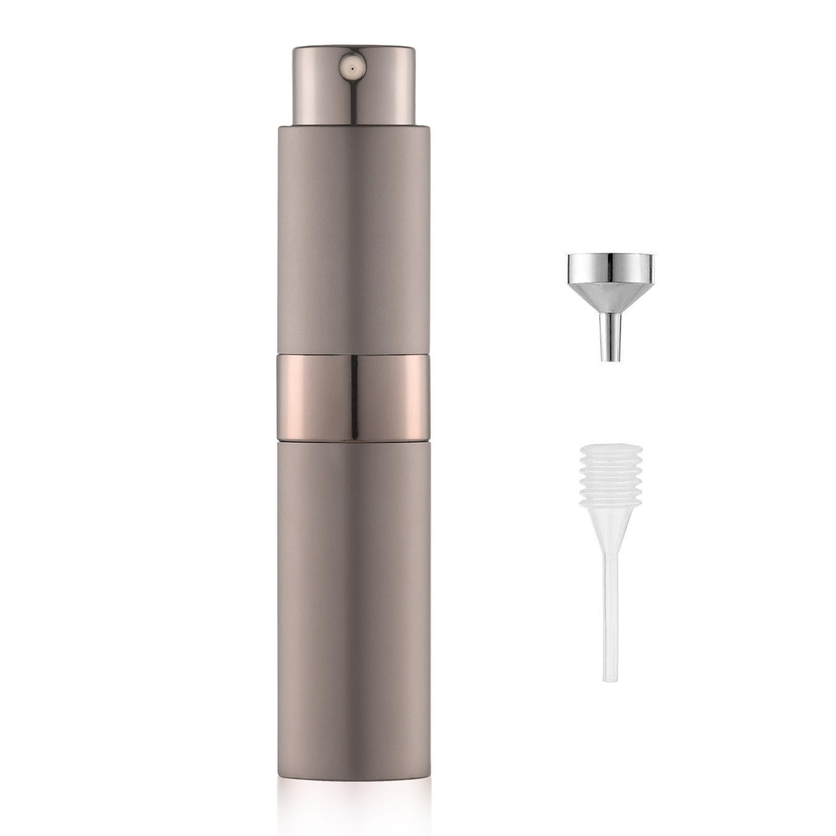 Lisapack - Botella atomizadora de perfume de 8 ml para viajes, dispensador de colonia recargable vacía, pulverizador portátil para hombres y mujeres, Marrón, 0.3 Ounces