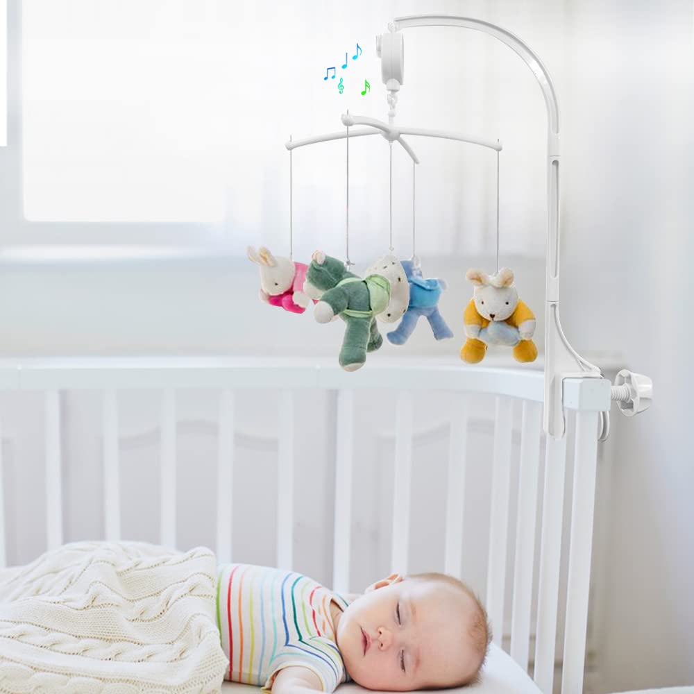FineGood - Móvil para bebé con caja musical - Móvil para cuna o cama - Soporte para campana