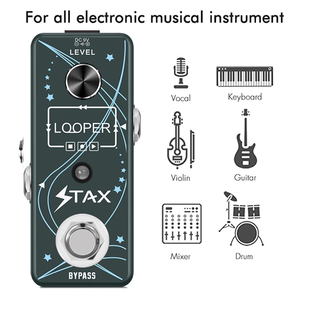 Pedal de Guitarra Stax Looper USB Bucle 10 Minutos Overdubs
