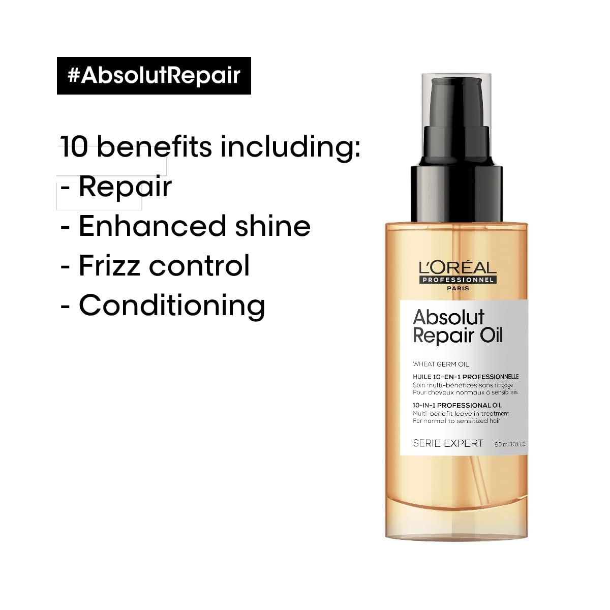L'Oreal Professionnel Suero reparador de cabello danado 90 ml serie expert absolut repair gold + L'Oreal Professionnel Acondicionador reparador para cabello danado 200 ml