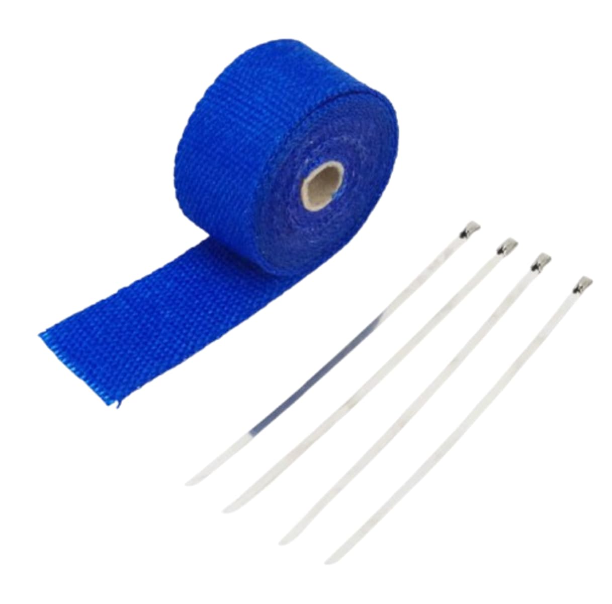 Rollo Cinta Térmica Universal Motocicleta Azul de Fibra de Vidrio con Lazos Inoxidables