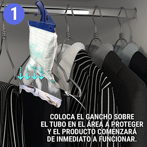 Cero Humedad | Paquete 2 | Incluye 2 Dry Hook de 450 grs. + 3 Deshumidificadores con aroma de 400 gr. + 1 Deshumidificador Saquitos + 1 Refrikleen Gratis.