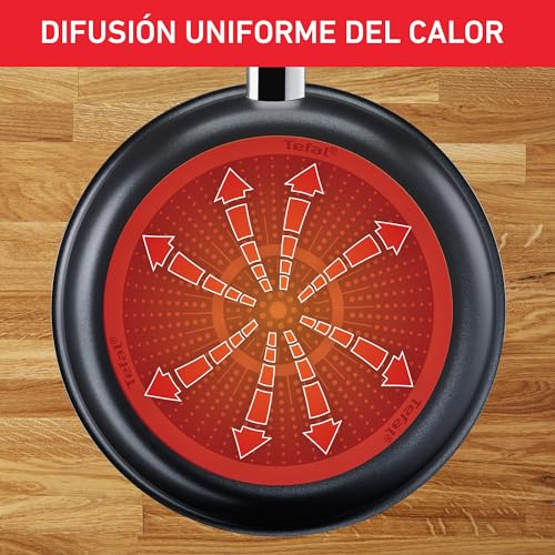 Sartén T-fal Negro Hard Titanium Plus Antiadherente con Termo Señal